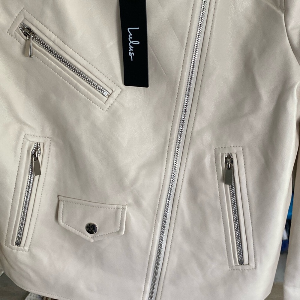 Lulu's Ivory Faux Leather Jacket - Picture 5 of 7